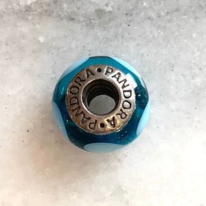 Pandora Blue Heart Charm 925 Glass and Silver